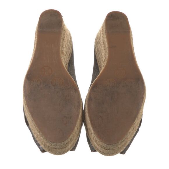 Tory Burch Filipa Pewter Gray Wedge Espadrille Women's Size 10 - Picture 5 of 6